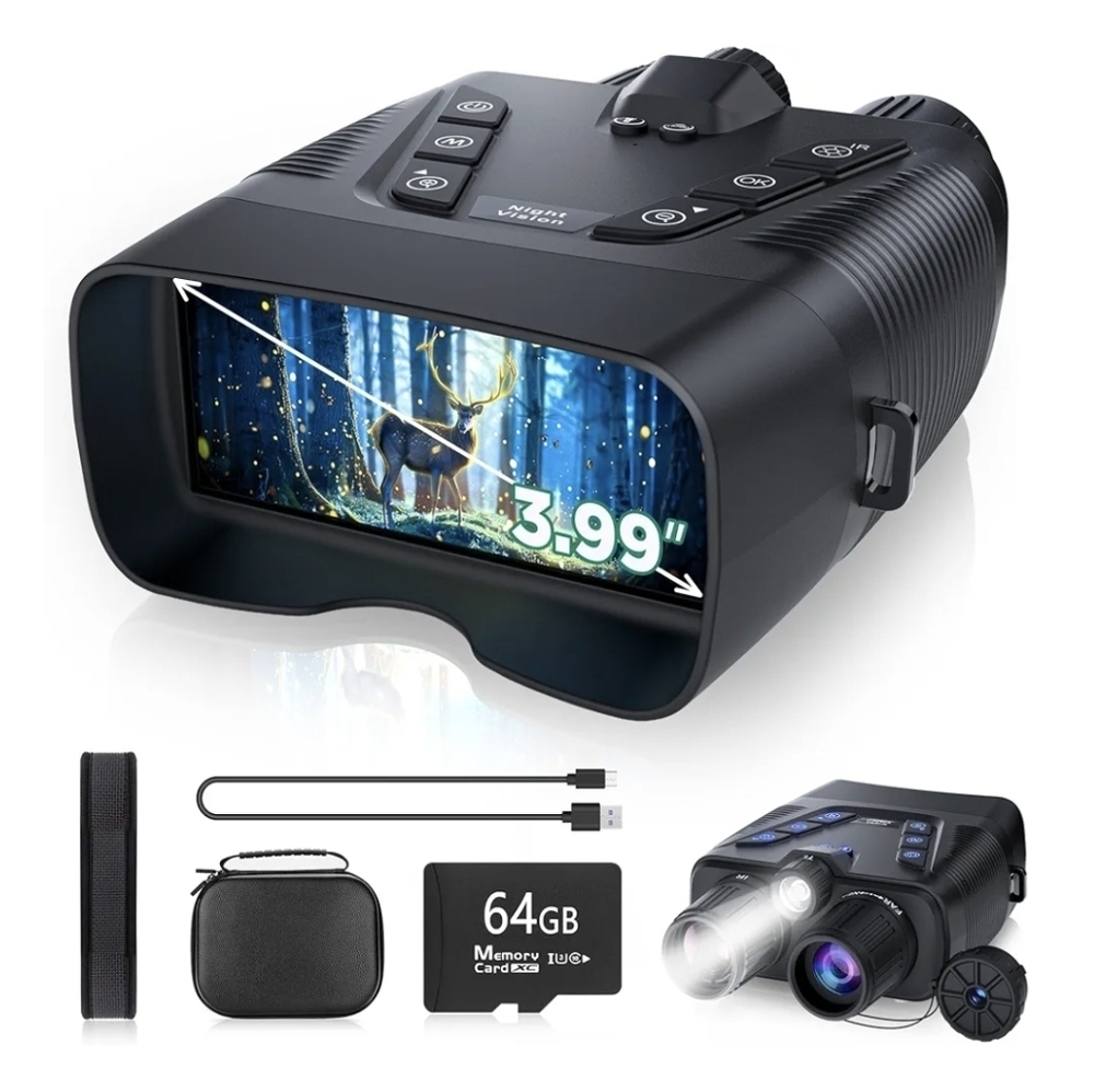 Digital Night Vision Binoculars with 64GB Memory Card - Black